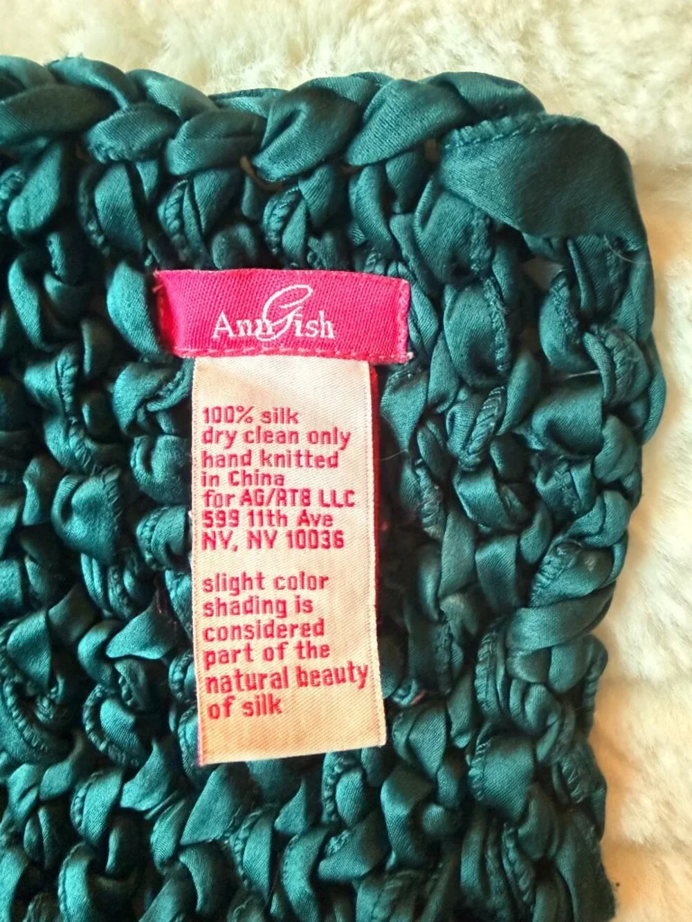 Ann Gish 100% Charmeuse SILK Ribbon Blanket Azure 10 Lbs